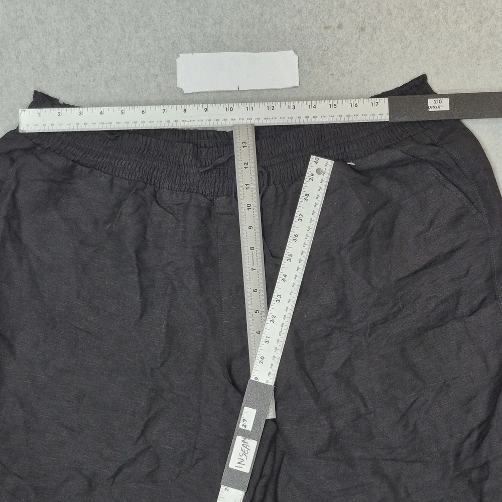 Lane Bryant Women Pants 22/24 Black Linen Wide Leg Baggy Coastal Beach NWT